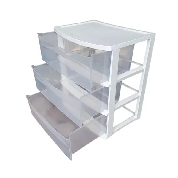 Sterilite 2930 3 Drawer Storage Tower Plastic Organizer Translucent