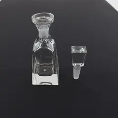 Crystal Glass Perfume Bottle Decanter Faceted Stopper 5.5 Inch