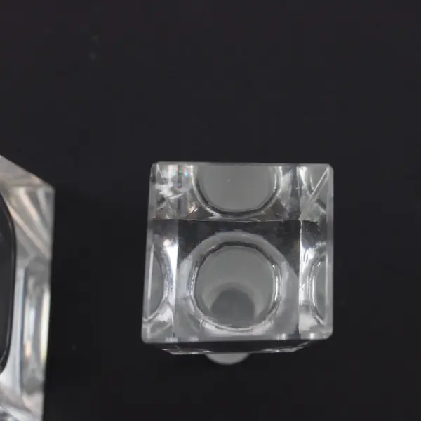 Crystal Glass Perfume Bottle Decanter Faceted Stopper 5.5 Inch