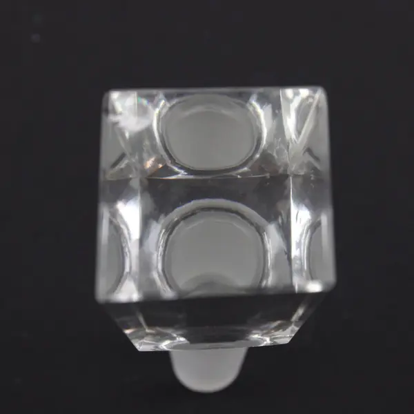 Crystal Glass Perfume Bottle Decanter Faceted Stopper 5.5 Inch