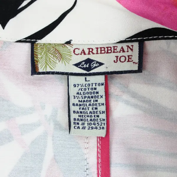 Caribbean Joe Let Go Women's Large Floral Jacket Pink Orange Black