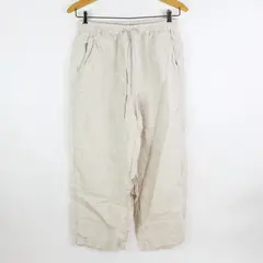 Banana Republic Women's Petite Medium Cream Cropped Linen Pants PM