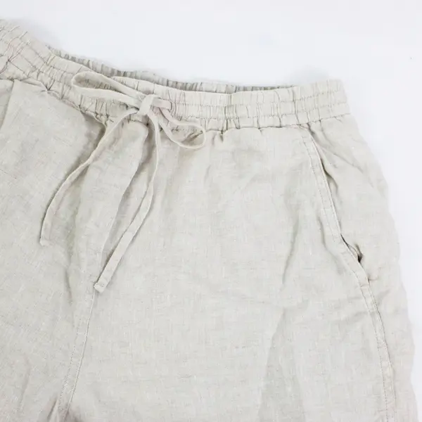 Banana Republic Women's Petite Medium Cream Cropped Linen Pants PM
