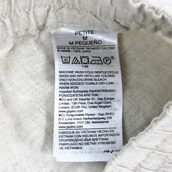 Banana Republic Women's Petite Medium Cream Cropped Linen Pants PM