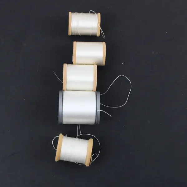 Lot of 5 White Sewing Thread Spools Coats & Clark's Belding Corticelli