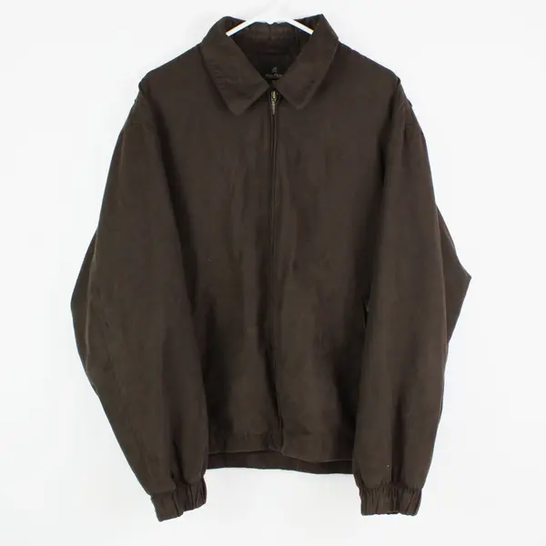 Gary Player Men's XL Dark Brown Faux Suede Jacket Pre-Owned
