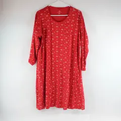 Lands' End Women's Petite XL 18 Red Snowflake Print Nightgown