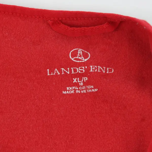Lands' End Women's Petite XL 18 Red Snowflake Print Nightgown