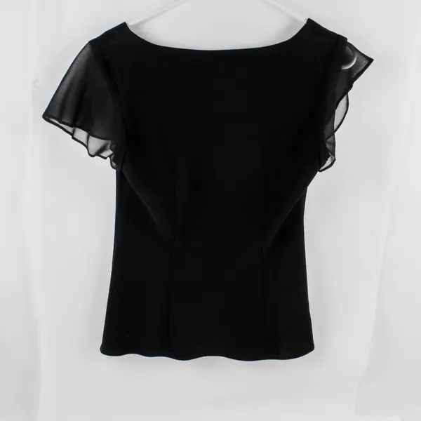 Dressbarn Women's 3-Piece Sheer Black Outfit Size 6 Beaded Scarf