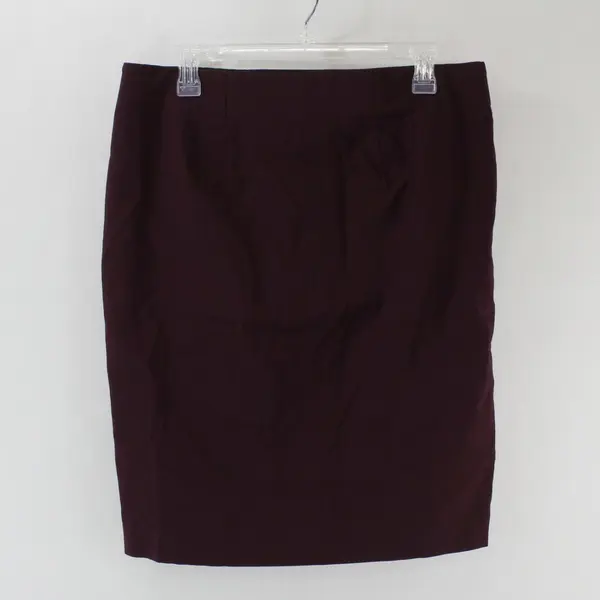 ELLE Women's Plum Purple Pencil Skirt Size Large Elastic Waist Knee Length