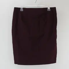 ELLE Women's Plum Purple Pencil Skirt Size Large Elastic Waist Knee Length