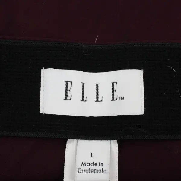 ELLE Women's Plum Purple Pencil Skirt Size Large Elastic Waist Knee Length