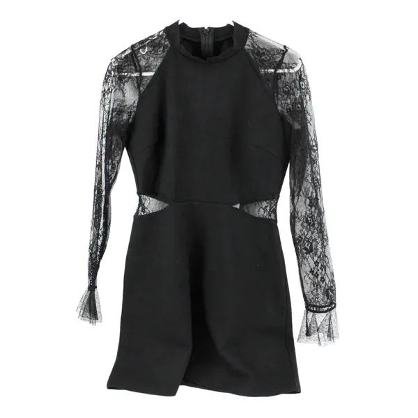 Lulu's Women's Black Lace Sleeve Romper Playsuit M Pre-Owned