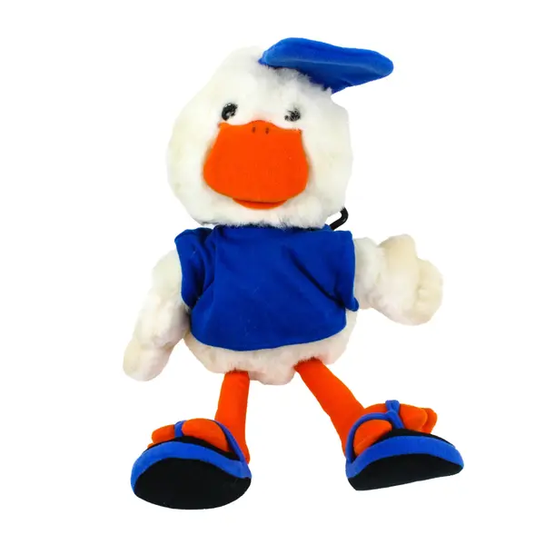 Vintage Suzy's Zoo Jack Quacker Duck Plush White Blue Outfit Cap 16.5"
