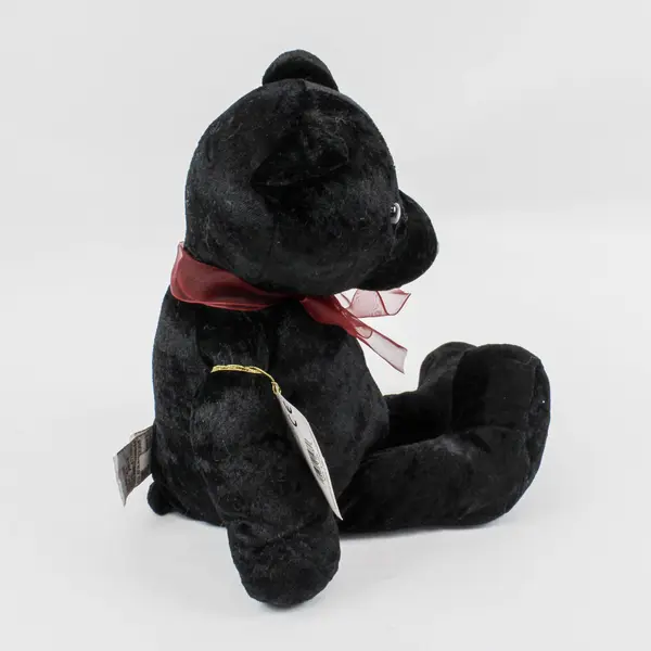 GUND Magic 1473 Black Plush Teddy Bear 13.5" Floppy Bean Bag Red Bow