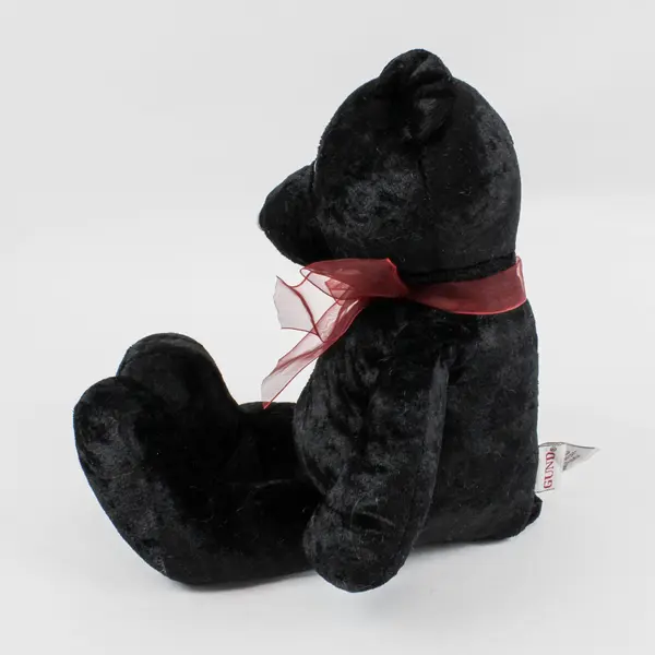 GUND Magic 1473 Black Plush Teddy Bear 13.5" Floppy Bean Bag Red Bow