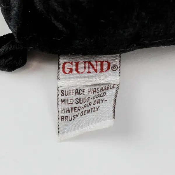 GUND Magic 1473 Black Plush Teddy Bear 13.5" Floppy Bean Bag Red Bow