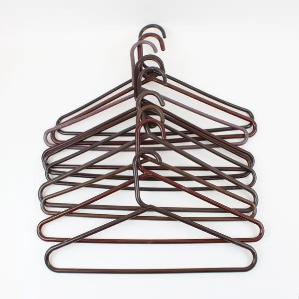 Lot of 10 Brown Plastic Clothes Hangers for Shirts Jackets Dresses