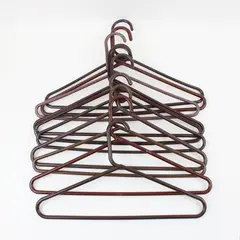 Lot of 10 Brown Plastic Clothes Hangers for Shirts Jackets Dresses