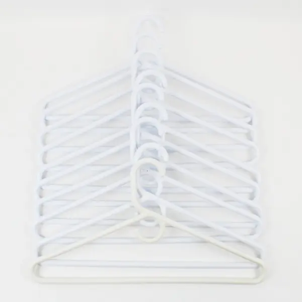 Lot of 10 Thick White Plastic Clothes Hangers for Shirts Jackets Dresses