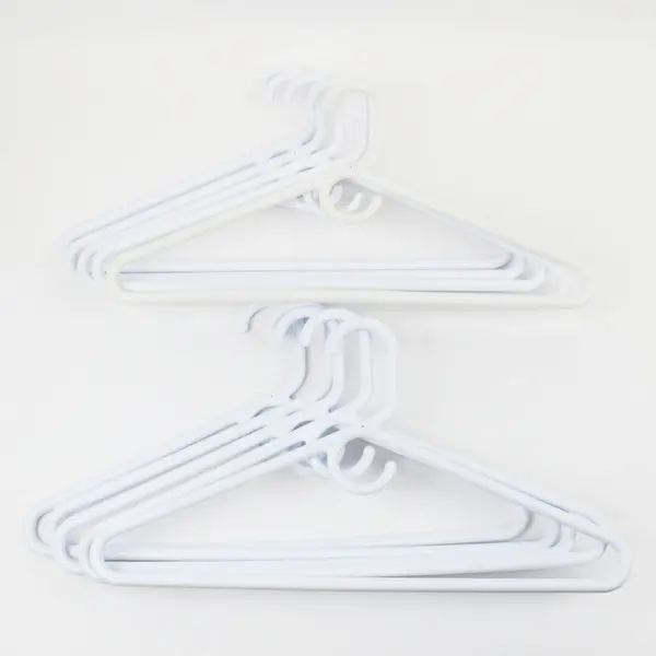 Lot of 10 Thick White Plastic Clothes Hangers for Shirts Jackets Dresses