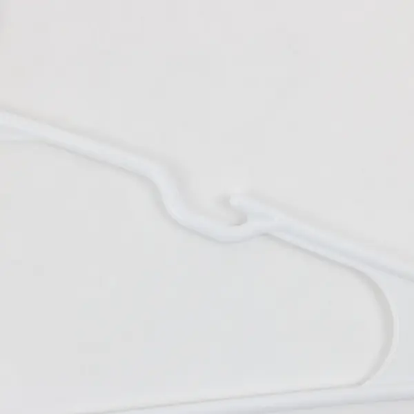 Lot of 10 White Plastic Clothes Hangers for Shirts Jackets Dresses