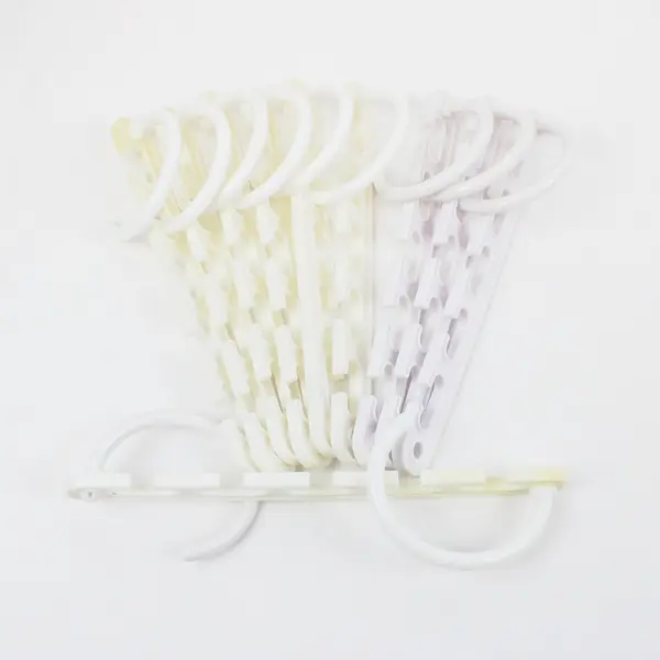 Lot of 10 White/Cream Plastic Multi-Tier Space-Saving Closet Hangers