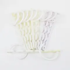 Lot of 10 White/Cream Plastic Multi-Tier Space-Saving Closet Hangers
