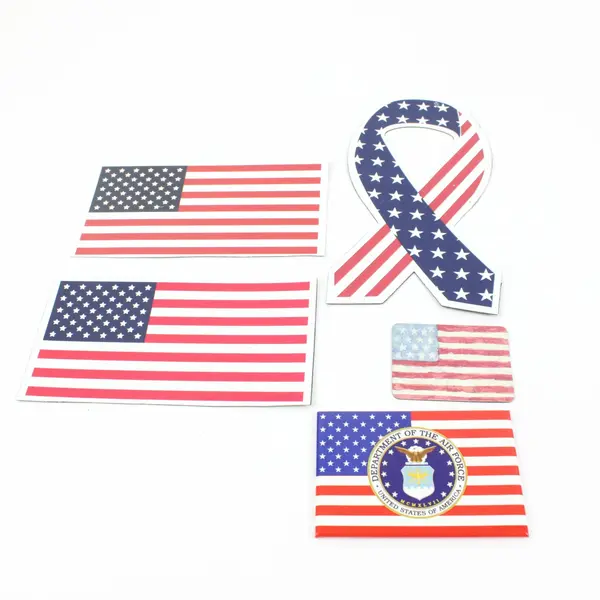 Lot of 5 American Flag Refrigerator Magnets