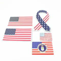 Lot of 5 American Flag Refrigerator Magnets