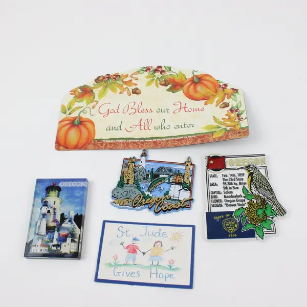 Lot of 5 Mixed Refrigerator Magnets 3 Oregon 1 St Jude God Bless Home