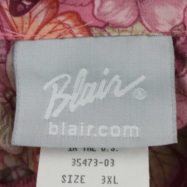 Blair Women's 3XL Pink Butterfly Button-Up Shirt Short Sleeve