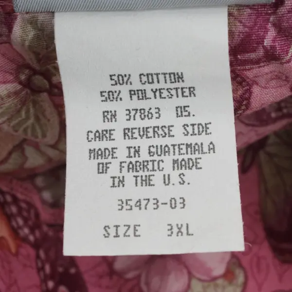 Blair Women's 3XL Pink Butterfly Button-Up Shirt Short Sleeve