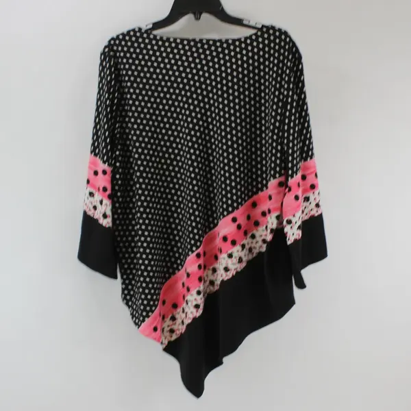 Alfani Women's XL Polka Dot Blouse Black Pink White