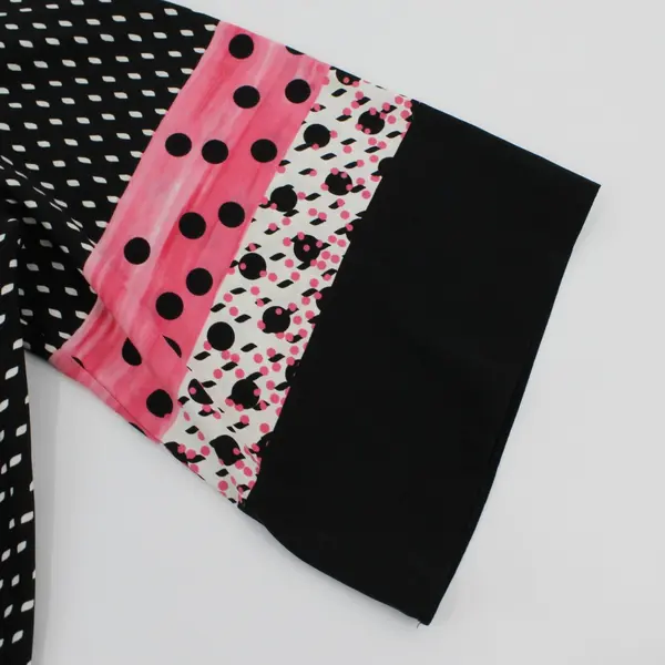 Alfani Women's XL Polka Dot Blouse Black Pink White