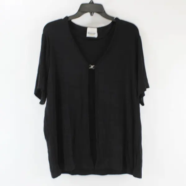 JR Bentley Plus Women's XL Black Short Sleeve Top