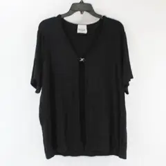 JR Bentley Plus Women's XL Black Short Sleeve Top