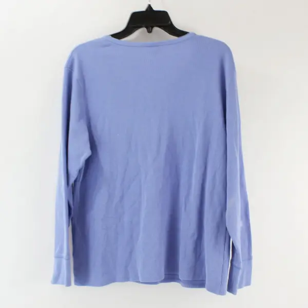 Great Northwest Women's 1X Periwinkle Waffle Knit Long Sleeve Top