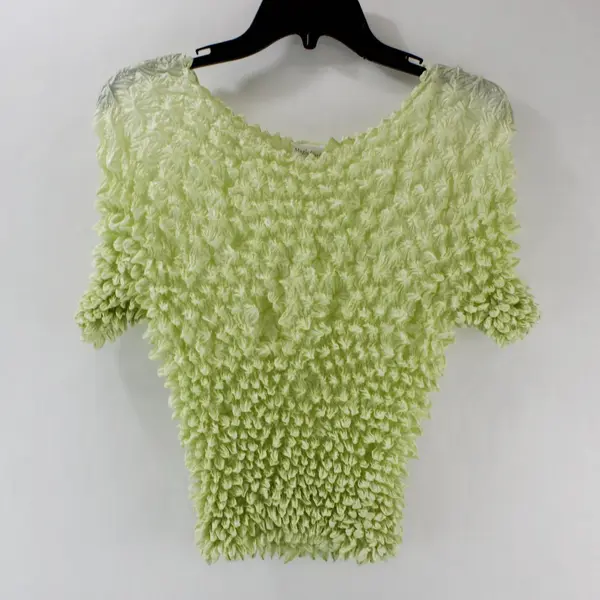 Magic Scarf Women's Popcorn Shirt Pale Lime Green XL-4X