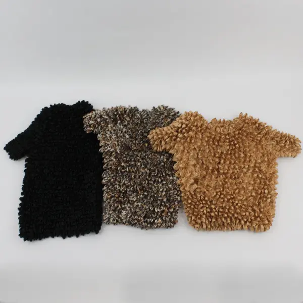 Lot of 3 Women's Popcorn Tops Black Tan Brown One Size