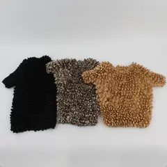 Lot of 3 Women's Popcorn Tops Black Tan Brown One Size