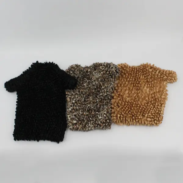 Lot of 3 Women's Popcorn Tops Black Tan Brown One Size