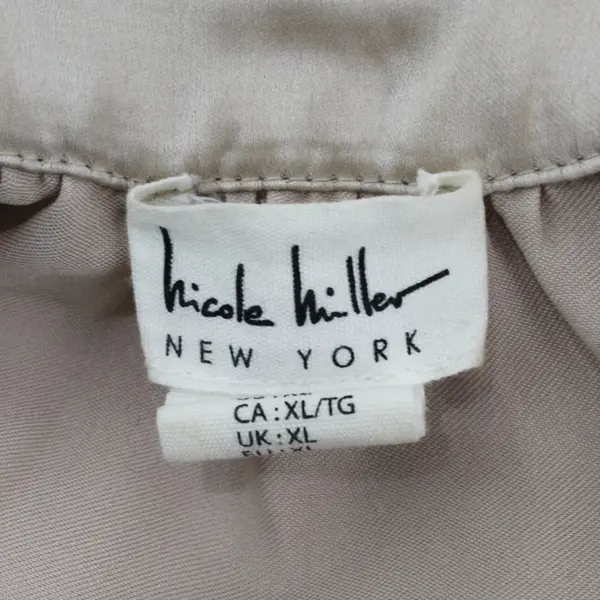 Nicole Miller Women's XL Beige Satin-Feel Sleeveless Top