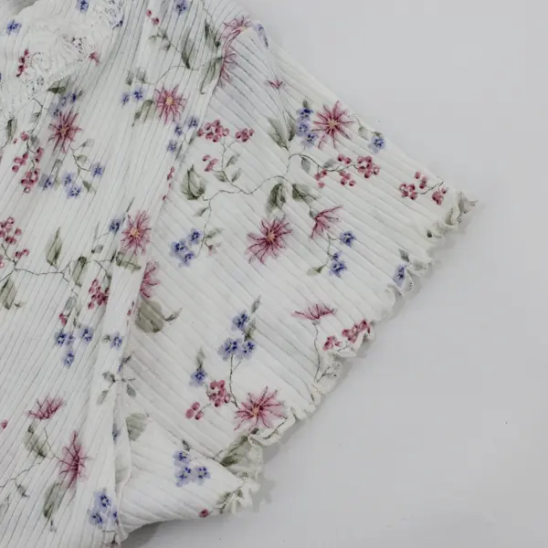Earth Angels 11-0264R Women's XL Floral Sleep Shirt White Cotton Blend