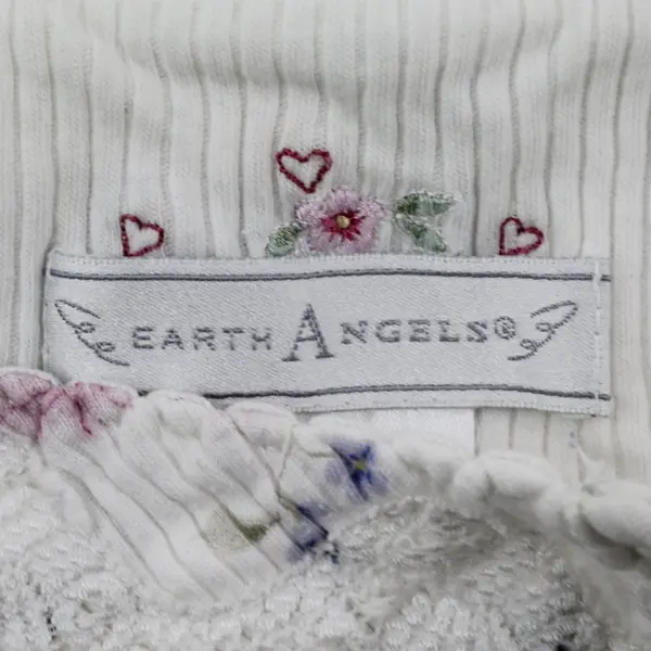 Earth Angels 11-0264R Women's XL Floral Sleep Shirt White Cotton Blend