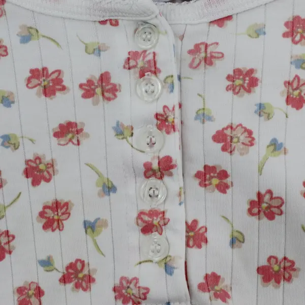 Cabin Creek Women's 2X Ribbed Pajama Top Pink Blue Floral Sleepwear