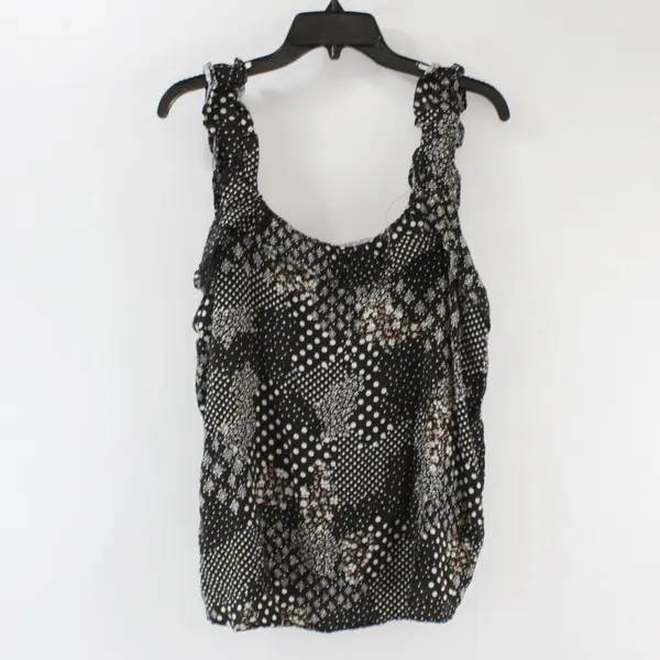 Maurices Women's XXL Black Off-White Floral Polka Dot Tank Top