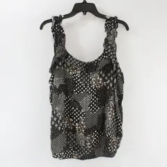 Maurices Women's XXL Black Off-White Floral Polka Dot Tank Top