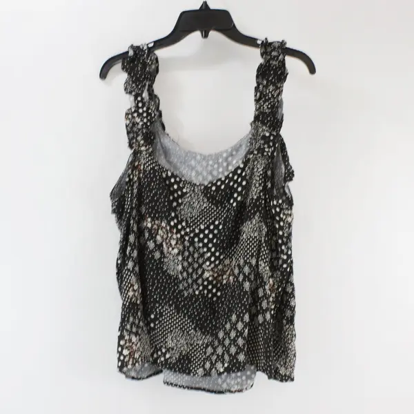 Maurices Women's XXL Black Off-White Floral Polka Dot Tank Top