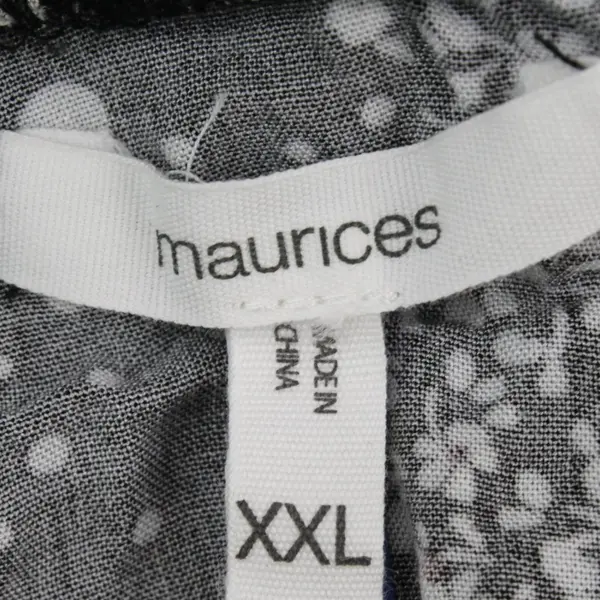 Maurices Women's XXL Black Off-White Floral Polka Dot Tank Top